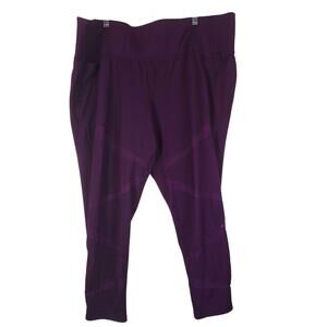 Lane Bryant Livi Active Black Purple Athletic Hiking Women's Leggings 26/28